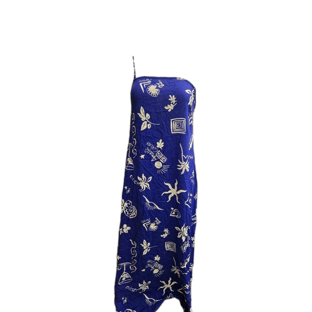 Paper Heart Maxi Linen Blend Royal Blue And White Coastal  Dess Sz M Only 1 Stra